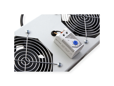 ROLINE Krovni ventilacijski modul za rack ormar 19", 2 ventilatora, termostat, sivi